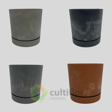 Vaso Tubo Beton Effect 13cm